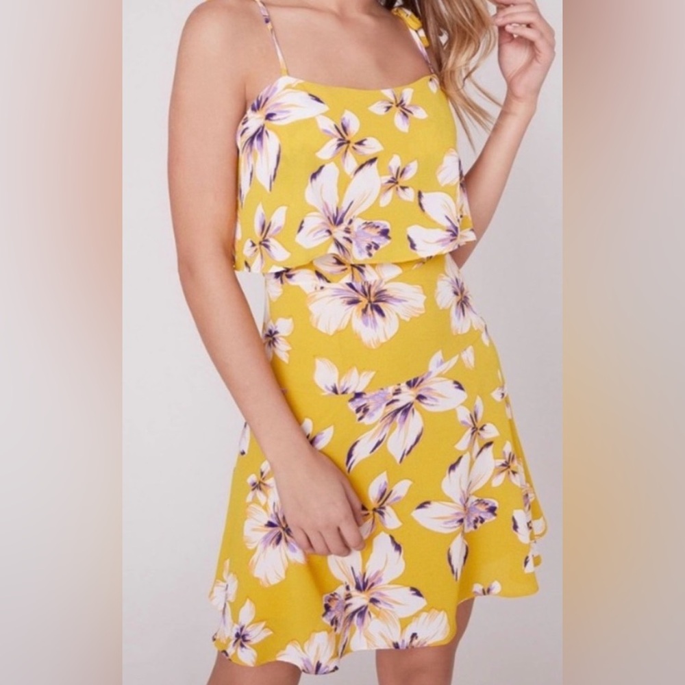 BB Dakota Island Time Yellow Floral Dress sz 6